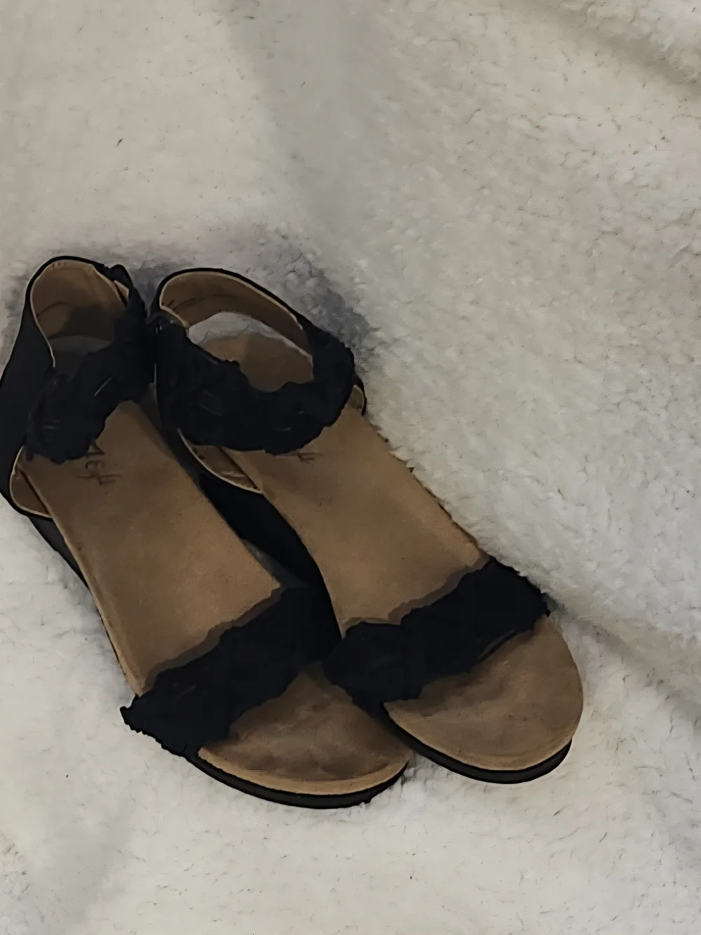 Women’s Ankle-Strap Black Braided Sandals